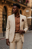 Barabas Wholesale Men's Brushed Cotton Notch Lapel Casual Blazer 5BL200 Tan