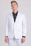 Barabas Wholesale Men's Brushed Cotton Notch Lapel Casual Blazer 5BL200 White