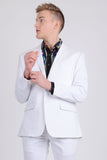 Barabas Wholesale Men's Brushed Cotton Notch Lapel Casual Blazer 5BL200 White