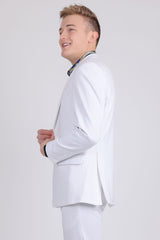 Barabas Wholesale Men's Brushed Cotton Notch Lapel Casual Blazer 5BL200 White