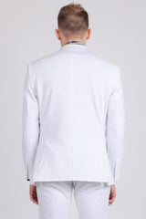 Barabas Wholesale Men's Brushed Cotton Notch Lapel Casual Blazer 5BL200 White