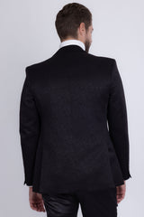 Barabas Wholesale Men's Floral Geometric Design Notch Lapel Blazer 5BL21 Black