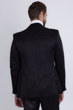 Barabas Wholesale Men's Floral Geometric Design Notch Lapel Blazer 5BL21 Black