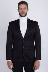 Barabas Wholesale Men's Floral Geometric Design Notch Lapel Blazer 5BL21 Black