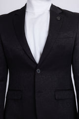 Barabas Wholesale Men's Floral Geometric Design Notch Lapel Blazer 5BL21 Black