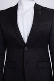Barabas Wholesale Men's Floral Geometric Design Notch Lapel Blazer 5BL21 Black