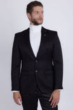 Barabas Wholesale Men's Floral Geometric Design Notch Lapel Blazer 5BL21 Black