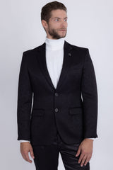 Barabas Wholesale Men's Floral Geometric Design Notch Lapel Blazer 5BL21 Black