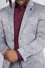 Barabas Wholesale Men's Floral Geometric Design Notch Lapel Blazer 5BL21 Silver