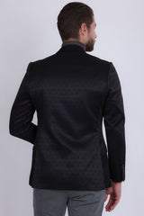 Barabas Wholesale Men's Floral Pattern Notch Lapel Casual Blazer 5BL24 Black