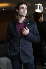 Barabas Men's Floral Pattern Notch Lapel Casual Blazer 5BL24 Black