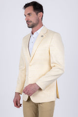 Barabas Wholesale Men's Floral Pattern Notch Lapel Casual Blazer 5BL24 Banana