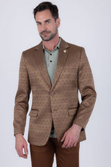 Barabas Wholesale Men's Floral Pattern Notch Lapel Casual Blazer 5BL24 Brown