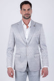 Barabas Wholesale Men's Floral Pattern Notch Lapel Casual Blazer 5BL24 Grey