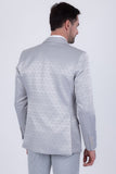 Barabas Wholesale Men's Floral Pattern Notch Lapel Casual Blazer 5BL24 Harbor Mist