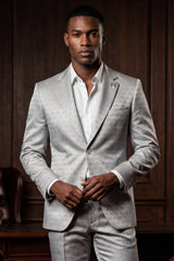 Barabas Wholesale Men's Floral Pattern Notch Lapel Casual Blazer 5BL24 Harbor Mist