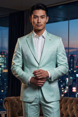 Barabas Wholesale Men's Floral Pattern Notch Lapel Casual Blazer 5BL24 Mint