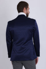 Barabas Wholesale Men's Floral Pattern Notch Lapel Casual Blazer 5BL24 Navy