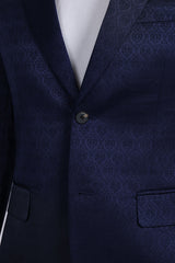 Barabas Men's Floral Pattern Notch Lapel Casual Blazer 5BL24 Navy