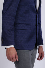 Barabas Men's Floral Pattern Notch Lapel Casual Blazer 5BL24 Navy