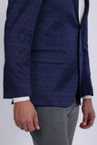Barabas Men's Floral Pattern Notch Lapel Casual Blazer 5BL24 Navy