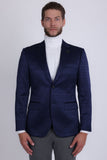 Barabas Wholesale Men's Floral Pattern Notch Lapel Casual Blazer 5BL24 Navy