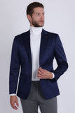 Barabas Wholesale Men's Floral Pattern Notch Lapel Casual Blazer 5BL24 Navy