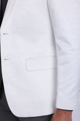 Barabas Men's Floral Pattern Notch Lapel Casual Blazer 5BL24 White