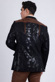 Barabas Wholesale Men's Western Suede Notch Lapel Casual Blazer 5BL27 Black