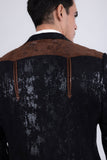 Barabas Wholesale Men's Western Velvet Notch Lapel Casual Blazer 5BL27 Black
