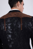Barabas Wholesale Men's Western Suede Notch Lapel Casual Blazer 5BL27 Black