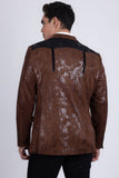 Barabas Wholesale Men's Western Velvet Notch Lapel Casual Blazer 5BL27 Brown