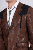 Barabas Wholesale Men's Western Suede Notch Lapel Casual Blazer 5BL27 Brown