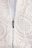 Barabas Men's Paisley Geometric Stretch Luxury Bomber Jacket 5BP02 White