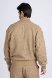 Barabas Wholesale Men's Paisley Geometric Stretch Luxury Bomber Jacket 5BP02 Coffee