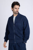 Barabas Wholesale Men's Paisley Geometric Stretch Luxury Bomber Jacket 5BP02 Blue