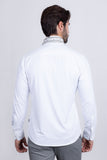 Barabas Wholesale Men's Rhinestones Geometric Stretch Long Sleeve Shirts 5BR03 White