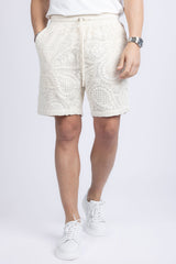 Barabas Wholesale Men's Paisley Stretch Lightweight Drawstring Shorts 5BSP02 Bone