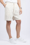 Barabas Wholesale Men's Paisley Stretch Lightweight Drawstring Shorts 5BSP02 White