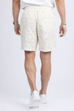 Barabas Men's Paisley Stretch Lightweight Drawstring Shorts 5BSP02 White