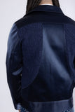 Barabas Men's Solid Color Embroidered Shiny Bomber Jacket 5C01 Navy