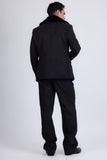 Barabas Men's Soft Fur Shawl Lapel Blazer Coat 5C03 Black