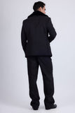 Barabas Men's Soft Fur Shawl Lapel Blazer Coat 5C03 Black