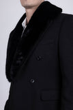 Barabas Men's Soft Fur Shawl Lapel Blazer Coat 5C03 Black