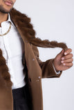 Barabas Men's Soft Fur Shawl Lapel Blazer Coat 5C03 Mocha