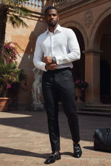 Barabas Men's Casual Solid Color Basic Essential Dress Pants 5CP01 Black