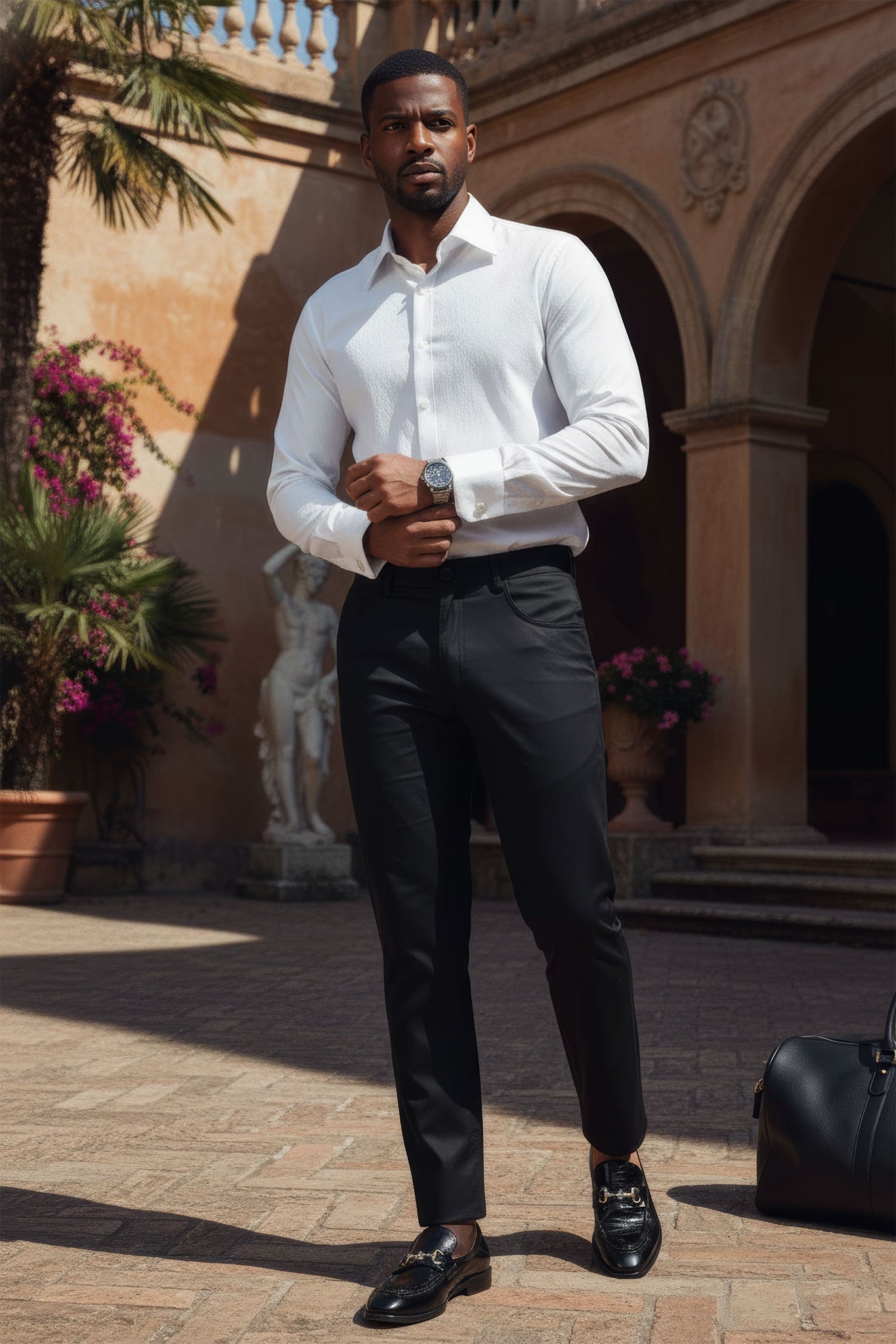 Barabas Wholesale Men's Casual Solid Color Basic Essential Dress Pants 5CP01 Black