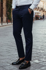 Barabas Wholesale Men's Casual Solid Color Basic Essential Dress Pants 5CP01 Navy