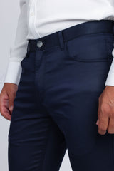 Barabas Men's Casual Solid Color Basic Essential Dress Pants 5CP01 Blue