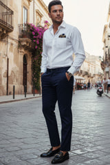 Barabas Wholesale Men's Casual Solid Color Basic Essential Dress Pants 5CP01 Navy